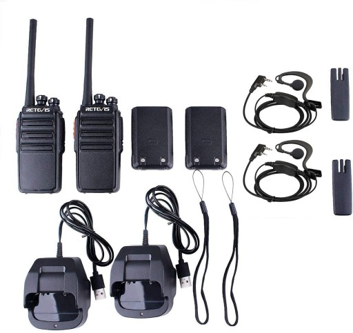 Retevis RT24 Walkie Talkie, радио PMR446 с гарнитурой, 3 км