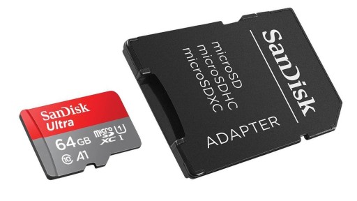 КАРТА SANDISK 64 ГБ SDHC КЛАСС 10 + АДАПТЕР 140 МБ/С