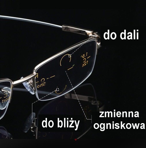 Okulary progresywne wieloogniskowe Dal 0 bliż +2.5