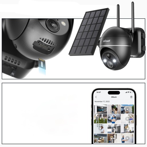 KAMERA SOLARNA OBROTOWA ZEWNĘTRZNA WIFI 5MPx 2594x1944P FULL HD PZT IP65×3