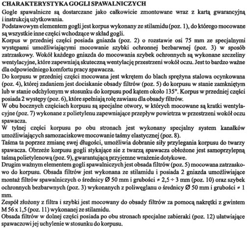 Okulary spawalnicze OS-10 POMET