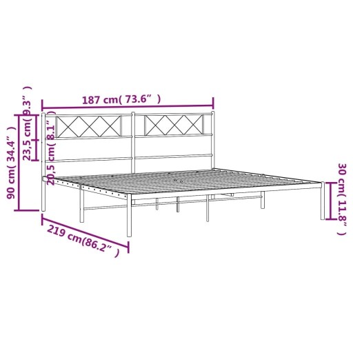Рама без регулировки VidaXL 60x200