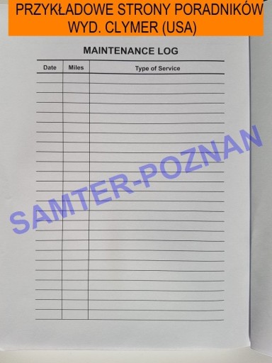 Honda VTX1300 (2003-2009) instrukcja napraw Clymer +GRATIS 24h