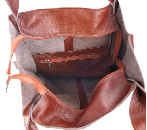 Кожаная сумка SHOPPER NATURAL LEATHER сумка