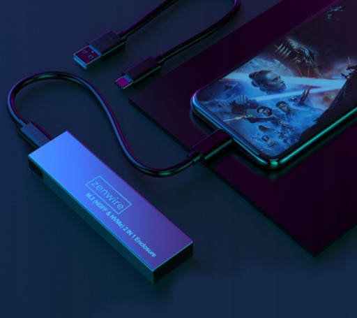 Корпус твердотельного накопителя NVME/SATA PCIe M.2 Карманный адаптер для накопителя USB-C Gen2 M2