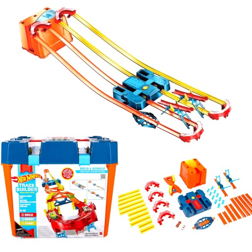 Hot Wheels Car Track Builder Double Race + ящик Mattel