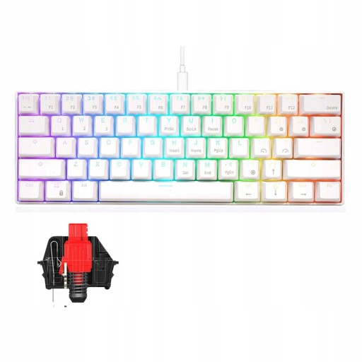RK61 KLAWIATURA MECHANICZNA 60% RED SWITCH RGB