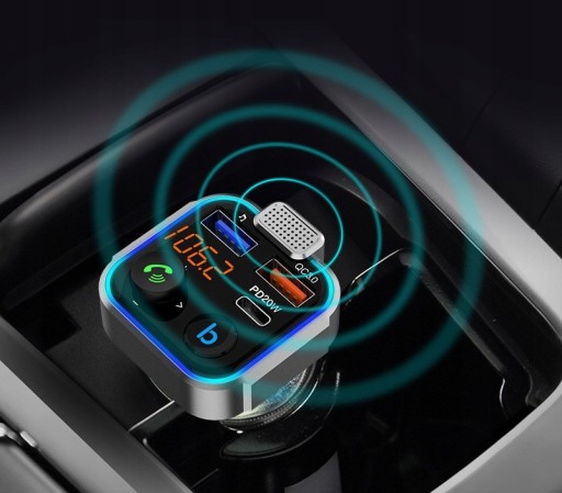 АУДИОПЕРЕДАТЧИК BLUETOOTH FM MP3 BT БЫСТРОЕ ЗАРЯДНОЕ УСТРОЙСТВО 3X USB QC 3.0 RGB