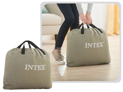 Спальная кровать с надувным матрасом и велюровым USB-насосом Intex, МОДЕЛЬ 2024 г.