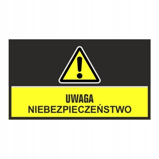 Mata piktogram UWAGA NIEBEZPIECZEŃSTWO 85x150 cm