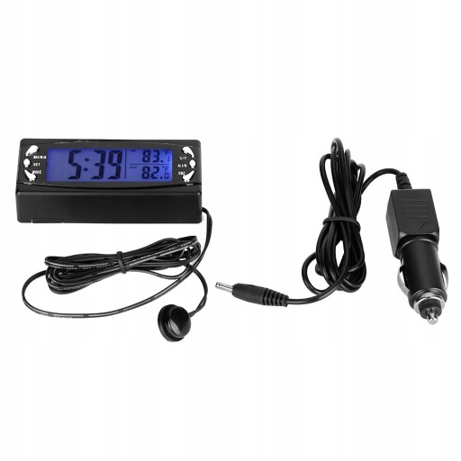 12V cyfrowy termometr samochodowy zegar
