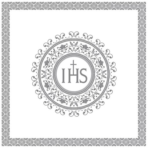 Салфетки IHS для причастия, 20 шт, 33х33см, серебро