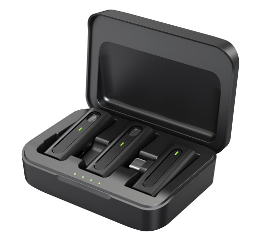 БЕСПРОВОДНЫЕ ПОДВЕСНЫЕ МИКРОФОНЫ 2x POWERBANK USB C ANDROID APPLE