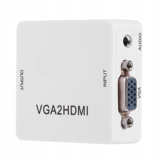АДАПТЕР-ПРЕОБРАЗОВАТЕЛЬ ИЗ VGA АУДИО В HDMI 1080P АУДИО 3,5 ММ 66X55X20MM