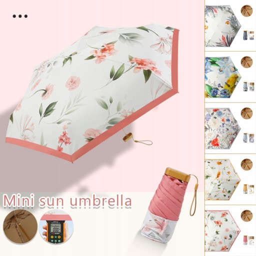 Компактный карманный зонтик с цветочным принтом, анти-УФ Paraso Mini