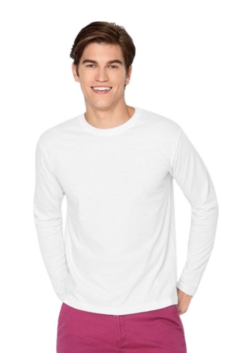 Long -sleeved Men's Longleeve T -Fork P75 White She White