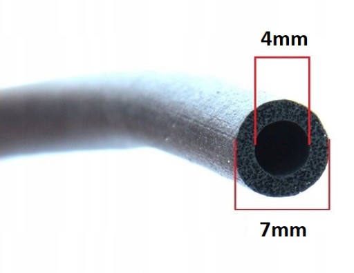 2m WĄŻ SZNUR MIKROGUMA USZCZELKA EPDM PIANKA 4/7