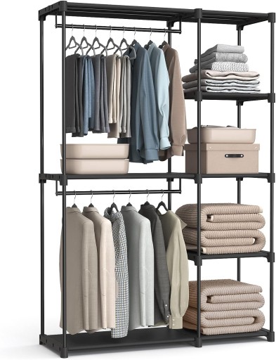 Szafa otwarta szkielet Songmics - 124 x 182 x 43 cm ciemnoszary