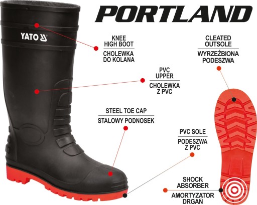 БОТИНКИ ИЗ МЕТ. TOE TOE PORTLAND 40 YT-80882 YAT