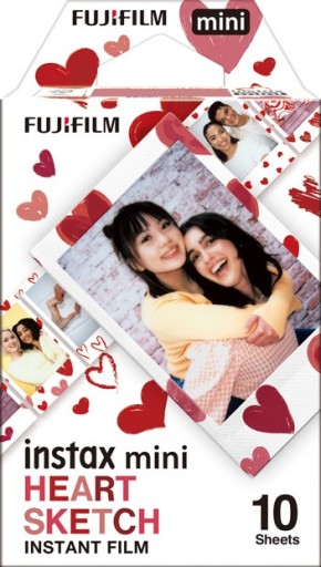 Вставки Instax MINI Heart Sketch 10 ФОТО Пленка 11 12 Сердец, Розовые Сердца