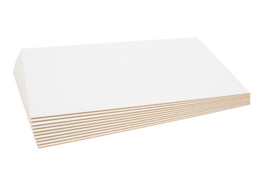 10x HDF Dwustronnie Biały - 3mm - 50x30cm - do cięcia laser