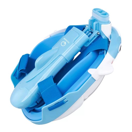 МАСКА ДЛЯ ДАЙВИНГА С ТРУБКОЙ ПОЛНОЛИЦЕВАЯ ПАНОРАМНАЯ DRY TOP SHARK KIDS