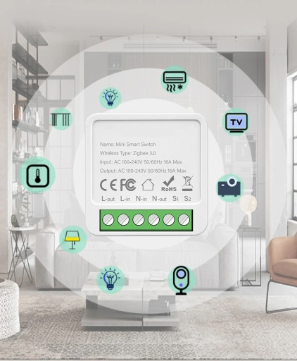 Реле-переключатель розетки ZigBee TUYA Smart