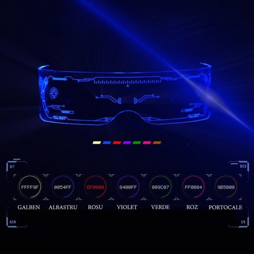 Очки для вечеринок, LED, RGB, 21 световой эффект