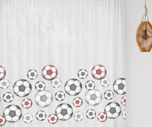 Firanka Woal Lekka Dla Chłopca Piłka Futbol Z Wszytą Taśmą Smok sz. 130x130