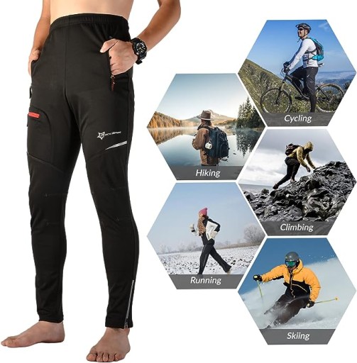 Ciepłe spodnie na rower zimowe ROCKBROS YPK009 3XL