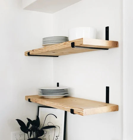 ОПОРА ДЛЯ ПОЛКИ ДЕРЖАТЕЛЬ ПОЛКИ ЧЕРНАЯ СТАЛЬ LOFT SOLID 25 СМ