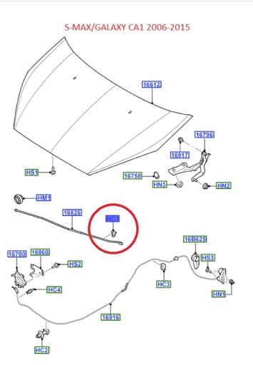 КРОНШТЕЙН КАПОТА MONDEO 07-14 RANGER 12- S-MAX
