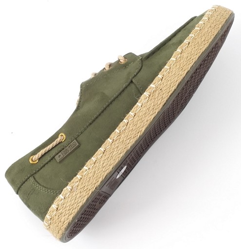 BIG STAR 055 ESPADRYLE MOKASYNY MĘSKIE ZAMSZOWE OBUWIE WIĄZANE KHAKI 41