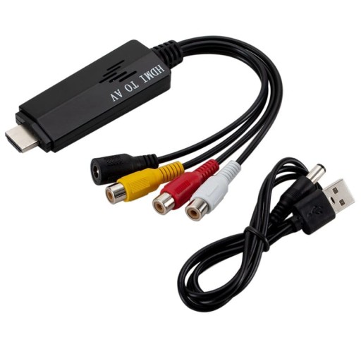 Конвертер изображения и звука из HDMI (штекер) в AV 3x RCA (гнездо)