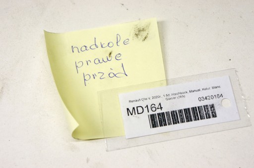 MD164 Renault Clio V ^ Nadkole Prawy Przód