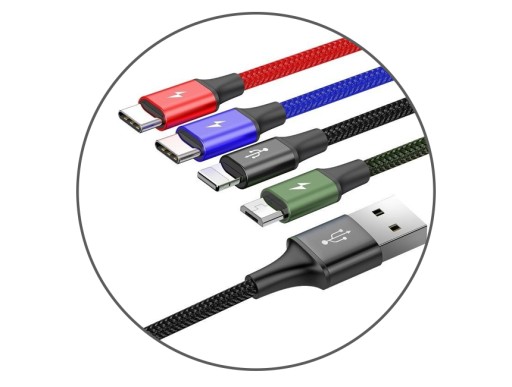 USB-кабель Baseus 4IN1 для IPHONE MICRO 2X USB-C 3,5A