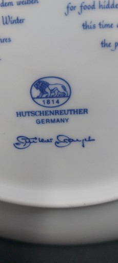 Фарфоровая коллекционная тарелка Hutschenreuther, дизайн 1973 года.