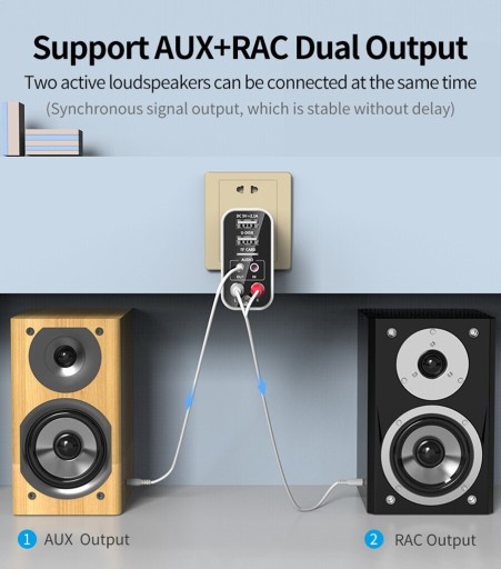 АДАПТЕР VIKEFON BLUETOOTH 5.0 AUX+RCA ПУЛЬТ ДИСТАНЦИОННОГО УПРАВЛЕНИЯ