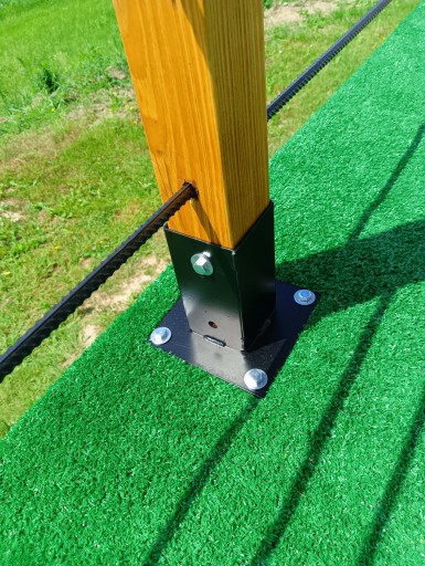 PODSTAWA SŁUPA PRZYKRĘCANA, KOTWA 70x70mm CZARNA OCYNK + MALOWANA PROSZKOWO
