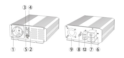 Преобразователь напряжения 1200 Вт SINUS 12 В / 230 В PURE SINUS 1200 Вт