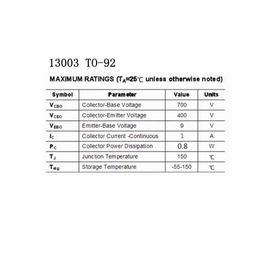 Силовой сильноточный транзистор 13003 TO-92