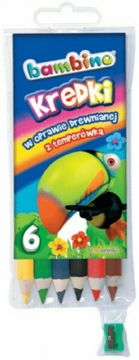 КАРАНДАШНЫЕ МЕЛКИ - 6 цветов + точилка - BAMBINO