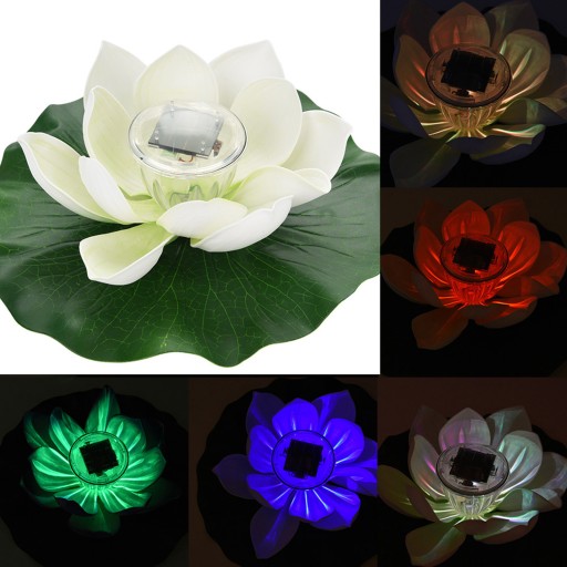 Плавающая водяная лилия RGB светодиодная солнечная лампа