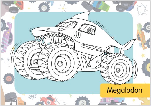 Раскраска гном с татуировками Monster Trucks 3+