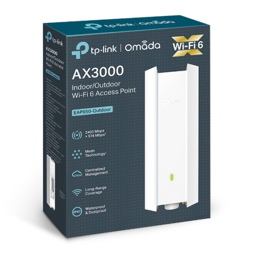 Точка доступа TP-Link EAP650-Outdoor AX3000 Wi-Fi 6 1x1GbE PoE+ Omada Mesh N