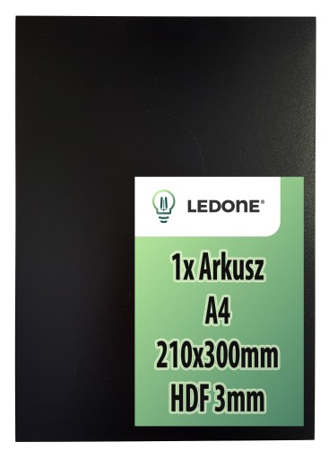 Formatka płyta HDF 3mm a4 30x21cm dekor jednostronna czarna do lasera mebli