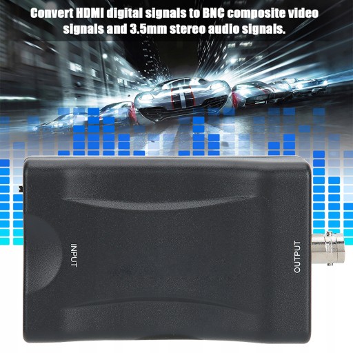 Черный преобразователь HDMI в BNC NT с видеосистемой