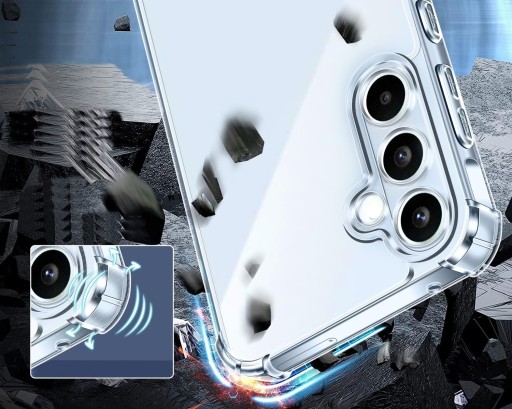 КОМПЛЕКТ ЧЕХОЛА ДЛЯ SAMSUNG A35 5G ANTI SHOCK CASE ПРОЗРАЧНЫЙ КОРПУС + СТЕКЛО 3 ШТ.
