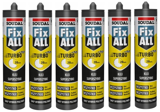 6x КЛЕЙ-ГЕРМЕТИК SOUDAL FIX ALL FIXALL TURBO