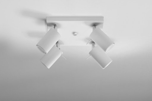LAMPA LED PLAFON NA SUFIT RULLO 4-PUNKTOWY BIAŁY DO JADALNI SALONU HOLU